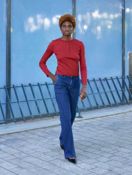 Женские джинсы-клеш UNIQLO 1159851853 (Синий L)