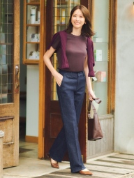 Женские джинсы-клеш UNIQLO 1159851862 (Синий L)