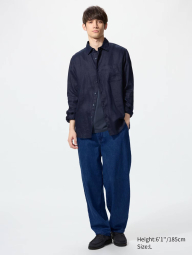 Мужские широкие джинсы UNIQLO 1159852145 (Синий M)