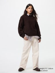 Широкие прямые джинсы UNIQLO 1159852516 (Молочный 26)