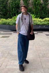 Широкі джинси UNIQLO 1159855119 (Синій M)