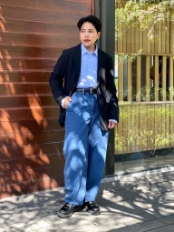 Широкі джинси UNIQLO 1159855119 (Синій M)