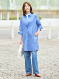 Женские прямые джинсы Uniqlo 1159855805 (Голубой 27)