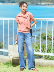 Женские прямые джинсы Uniqlo 1159855805 (Голубой 27)