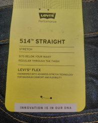 Мужские джинсы Levi's 514 Straight 1159858216 (Синий 38W 30L)