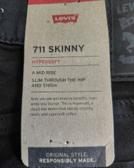 Жіночі джинси 711 Skinny Levi's 1159861809 (Чорний W29 L28)