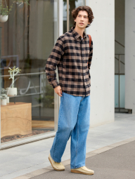 Мужские широкие джинсы UNIQLO 1159863816 (Синий 35)