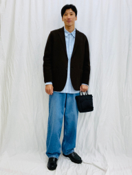 Мужские широкие джинсы UNIQLO 1159863816 (Синий 35)