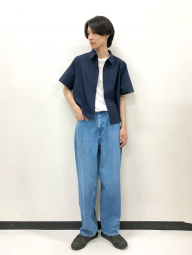 Мужские широкие джинсы UNIQLO 1159863816 (Синий 35)