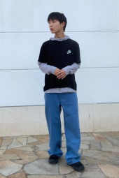 Чоловічі джинси широкі JW ANDERSON UNIQLO 1160013702 (Блакитний 33)