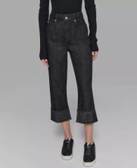 Жіночі укорочені джинси Karl Lagerfeld Paris зі стразами 1160569059 (Чорний 2)