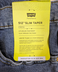 Чоловічі джинси 512 Slim Taper Levi's 1160659711 (Синій 34W 30L)