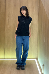 Мужские широкие джинсы UNIQLO 1161240631 (Синий 40)