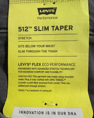 Мужские джинсы 512 Slim Taper Levi's 1162671256 (Серый 38W 30L)