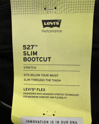 Мужские джинсы 527 Flex Slim Bootcut Levi's 1162856650 (Черный 32W 32L)