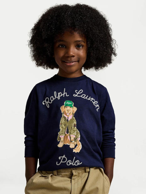 Чоловічий лонгслів для дитини Polo Ralph Lauren з принтом 1159839370 (Синій 18M)