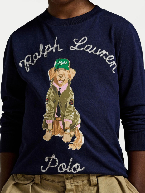 Чоловічий лонгслів для дитини Polo Ralph Lauren з принтом 1159839370 (Синій 18M)