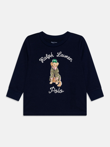 Чоловічий лонгслів для дитини Polo Ralph Lauren з принтом 1159839370 (Синій 18M)