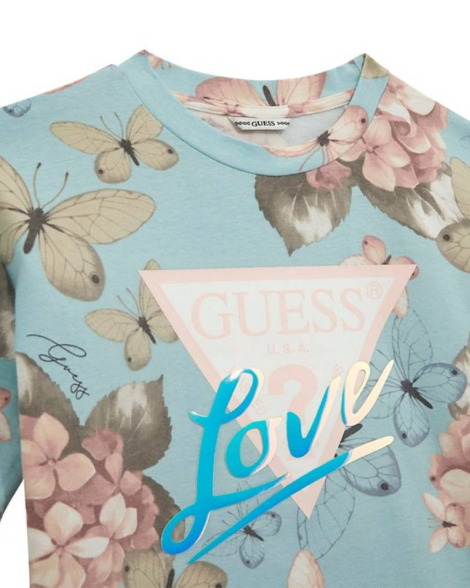 Детская футболка Guess с принтом 1159842031 (Голубой 8)