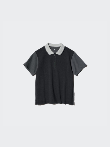 Футболка-поло Uniqlo 1159842244 (Черный/Серый 105-115)