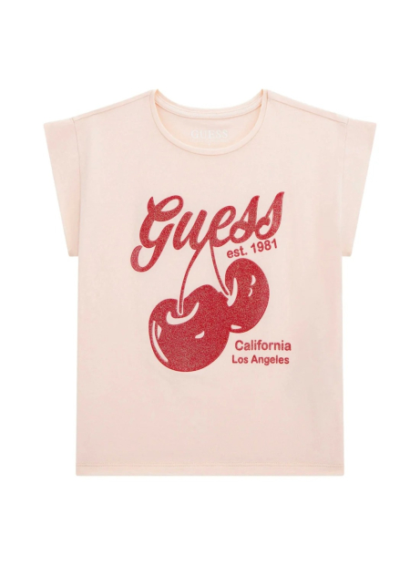 Детская футболка Guess с принтом 1159841931 (Розовый 16)