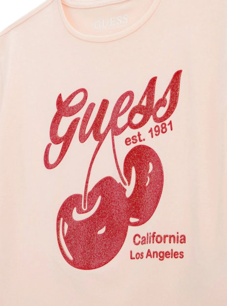 Детская футболка Guess с принтом 1159841931 (Розовый 16)
