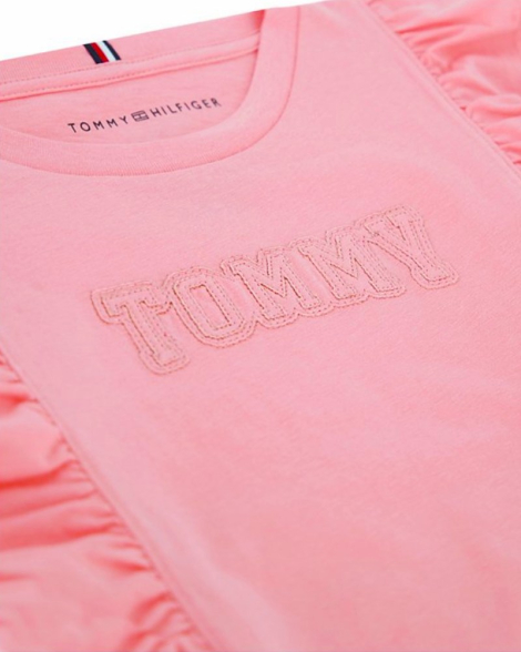 Детская футболка Tommy Hilfiger с логотипом 1159841940 (Розовый XL)