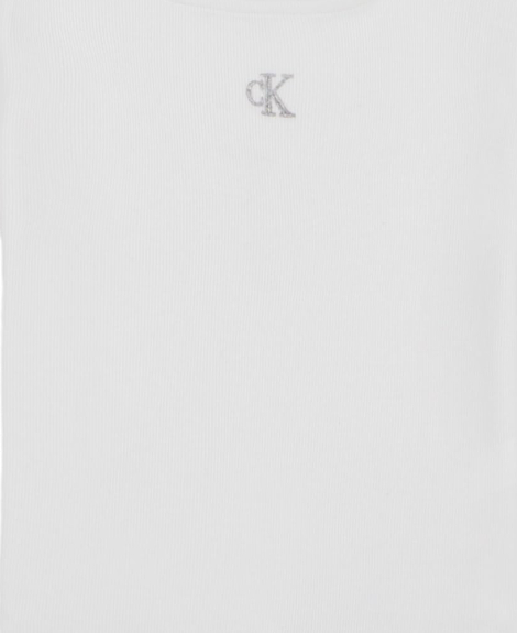 Детская футболка Calvin Klein в рубчик 1159842079 (Белый M)