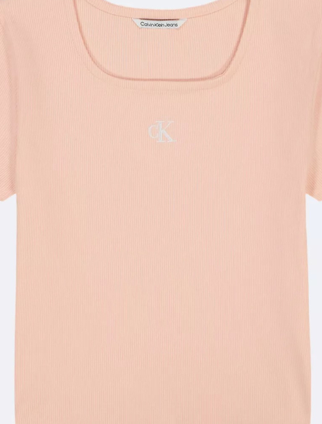 Детская футболка Calvin Klein в рубчик 1159842086 (Розовый L)