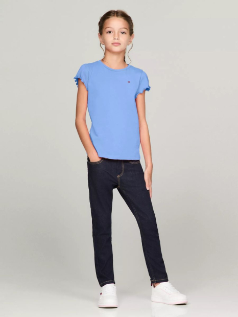 Футболка для девочек Tommy Hilfiger с рюшами 1159842631 (Голубой XL)