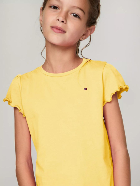 Футболка для дівчаток Tommy Hilfiger з рюшами 1159842632 (Жовтий XL)