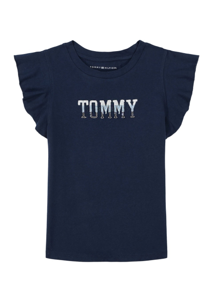 Детская футболка Tommy Hilfiger с логотипом из пайеток 1159842732 (Синий L)