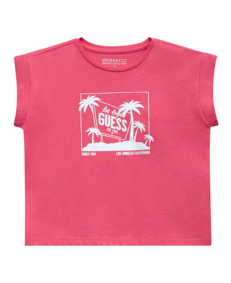 Детская футболка Guess с принтом 1159848322 (Розовый 14)