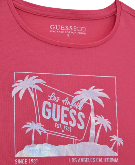 Детская футболка Guess с принтом 1159848322 (Розовый 14)