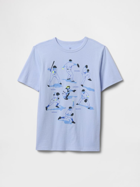 Футболка с принтом GAP 1159849867 (Голубой M) на рост 130 см