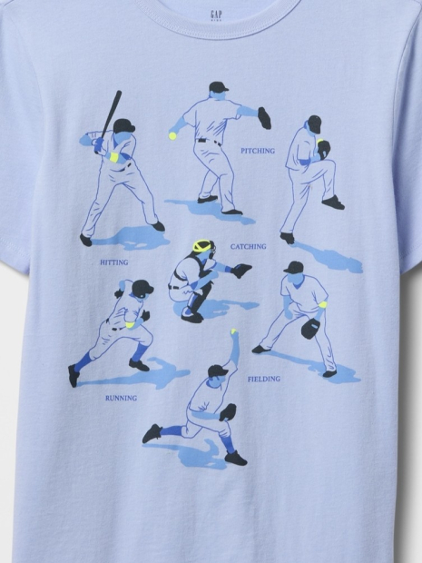 Футболка с принтом GAP 1159849867 (Голубой M) на рост 130 см