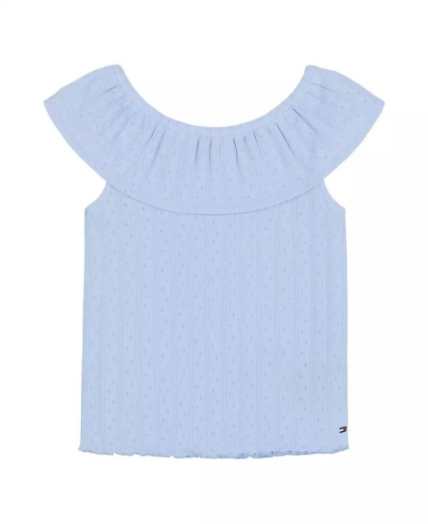 Детская майка Tommy Hilfiger с оборкой 1159851238 (Голубой 6X) на рост 119 см