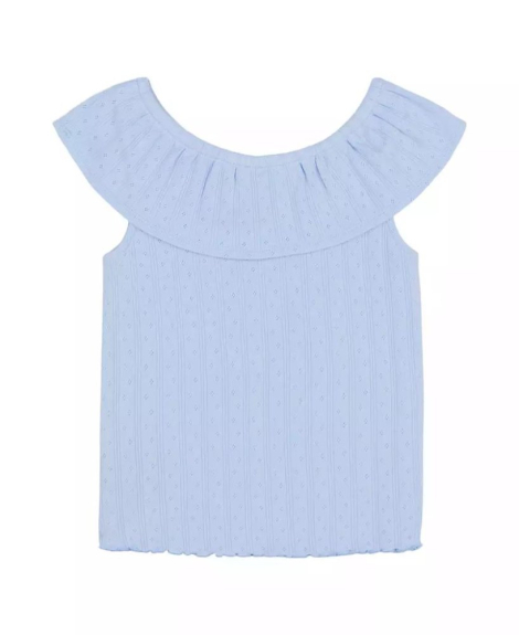 Детская майка Tommy Hilfiger с оборкой 1159851238 (Голубой 6X) на рост 119 см