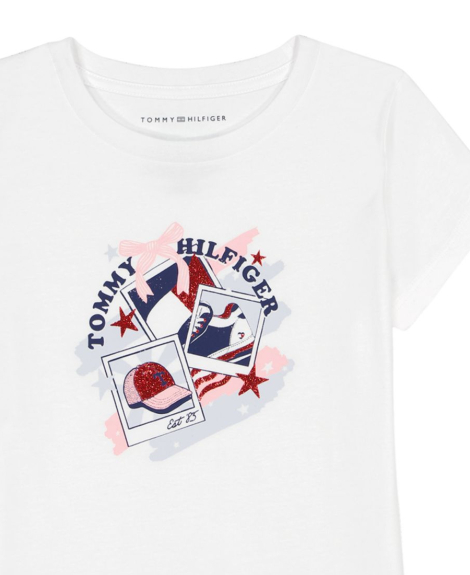 Дитяча футболка Tommy Hilfiger з принтом 1159861086 (Білий 4T) на зріст 104 см