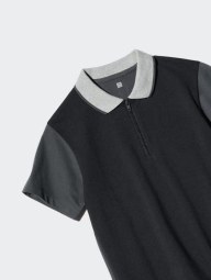 Футболка-поло Uniqlo 1159841673 (Чорний/Сірий 145-155)