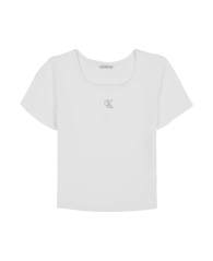 Детская футболка Calvin Klein в рубчик 1159842079 (Белый M)
