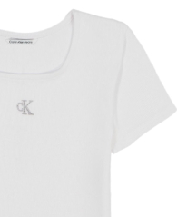 Детская футболка Calvin Klein в рубчик 1159842079 (Белый M)