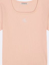 Детская футболка Calvin Klein в рубчик 1159842086 (Розовый L)
