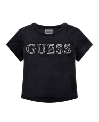Велюрова футболка Guess зі стразами 1159845024 (Чорний 10)