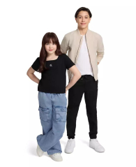 Дитяча футболка Calvin Klein в рубчик 1159854963 (Чорний S) на зріст 123-130 см