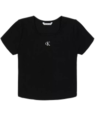 Дитяча футболка Calvin Klein в рубчик 1159854963 (Чорний S) на зріст 123-130 см