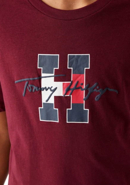 Дитяча футболка Tommy Hilfiger з логотипом 1159839769 (Бордовий 6)