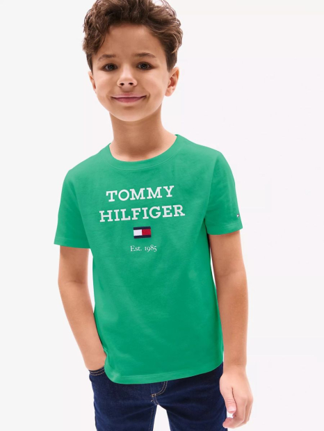 Дитяча футболка Tommy Hilfiger з логотипом 1159840750 (Зелений L)