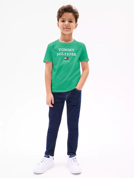 Дитяча футболка Tommy Hilfiger з логотипом 1159840750 (Зелений L)