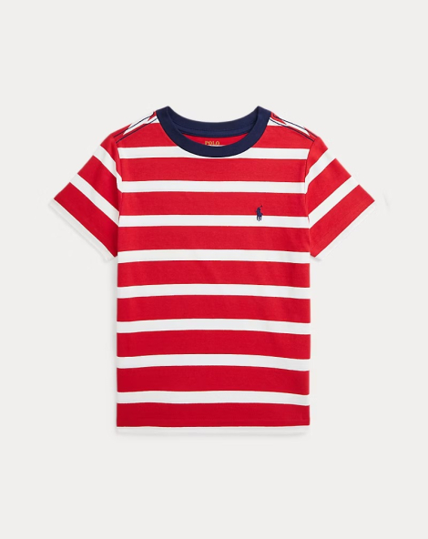 Детская футболка Polo Ralph Lauren в полоску 1159841328 (Белый/Красный M)